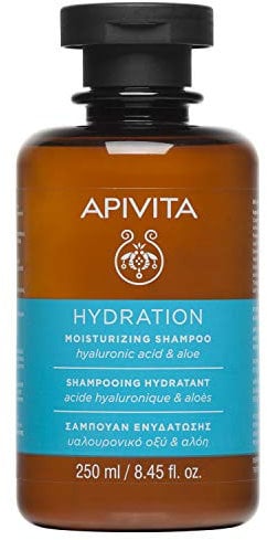 Apivita Hydration Shampoo 250ml - Natürliches Feuchtigkeitsshampoo mit Hyaluronsäure, Aloe und Honig - Bietet tiefe Haarhydration, kontrolliert Frizz, verhindert Haarbruch und Spliss