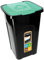 KADAX Recycling Bin 50 L, Large Waste Bin with Lid, Polyurethane Container for Separating Glass, Plastic, Organic Waste (Green)