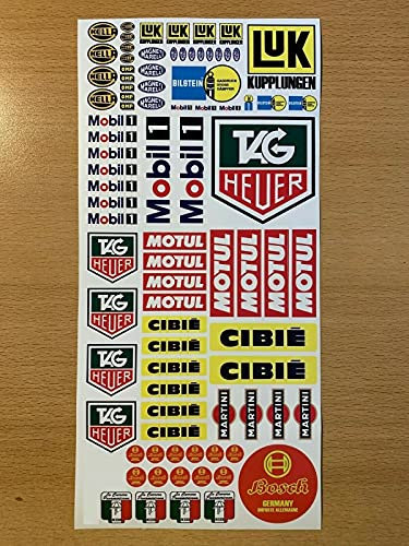 24/7stickers Modellbau Set MB012 Decal Youngtimer RC 1:18, 1:24, 1:14 Aufkleber Set Universal RC Oldtimer Rennsport Racing