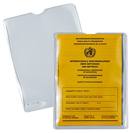 HERMA 1331 Lot de 10 pochettes transparentes pour passeport de vaccination pour carte de vaccination - Porte-carte d'identité pour protéger les passeports - En plastique transparent