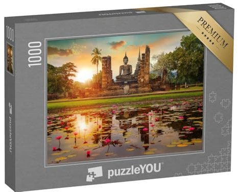 puzzleYOU: Puzzle 1000 Teile „Wat Mahathat-Tempel, UNESCO-Weltkulturerbestätte in Thailand“ – aus der Puzzle-Kollektion Buddha, Menschen