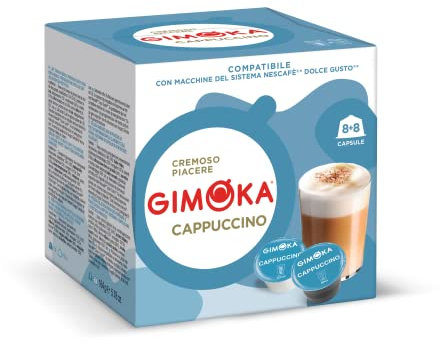 Gimoka Goût CAPPUCCINO - 48 Capsules (24 portions) - Compatibles avec les machines à café de la marque Nescafé* Dolce Gusto* - Produit en Italie (lot de 3 x 16)