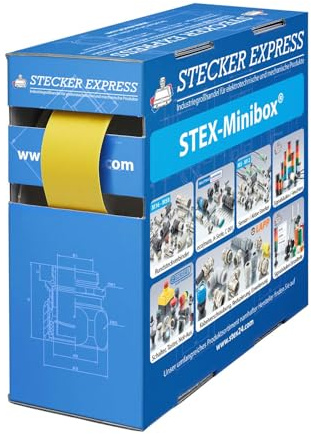 STEX24 Schrumpfschlauch 3:1, Minibox mit 2,3m, gelb 18,0/6,0mm, 3/4 Zoll, WSB3 Schrumpftemperatur mind. 70°C, vollständig bei mind. 100°C - 1 Stück