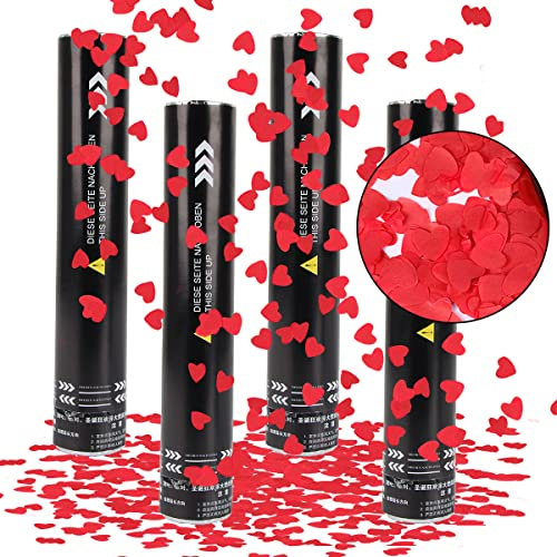 Konfetti Shooter*4, XiXiRan Konfettikanone Hochzeit, Konfettikanonen Hochzeit, Party Popper Bunt, Confetti Cannon, Handheld Konfetti Rohr, Konfetti Bombe, Party Konfettikanone, Konfetti Pistolen Set