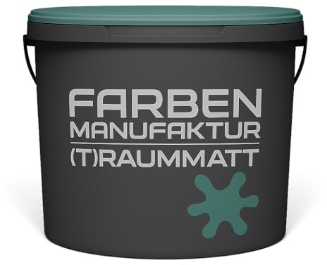 Farben Manufaktur (T) raummatt Wandfarbe Innenwandfarbe Innenfarbe Dispersionsfarbe Trendfarbe 2022 1/2/5/10L, Farbe: dunkles patina grün, Größe: 10L