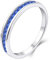 YL Damen Ewigkeitsring 925 Sterling Silber Schliff September Geburtsstein Saphir Jahrestag Verlobungsring(Größe 54）