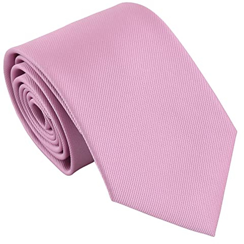DQT Men's Plain Twill Wedding Formal 8cm Classic Tie - Mauve