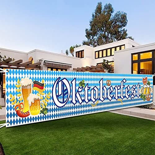Oktoberfest Banner Deko, Bierfest Dekoration Girlande, Bayerisches Oktoberfestdeko für Oktoberfestparty Indoor Outdoor Bierzelten Garten Partydeko 50 * 300cm