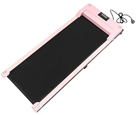 Tapis de course 740 W jusqu'à 6 km/h, portable, avec télécommande et écran LED, pour la maison, le bureau, la salle de sport, pas de montage nécessaire, rose