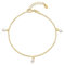Amberta Chaîne de Cheville avec Perle en Argent Sterling 925 pour Femme: 4-5 mm 4-5 mm Bracelet de Cheville avec Perles Fines en Or 25 cm