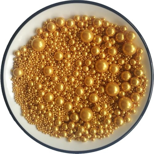 Essbare Goldene Zucker perlen Zucker streusel | Dessert Streusel|Kuchen Cupcake Topper | Cookie-Dekorationen | Süße Persönlichkeiten Zuckerstreusel für Hochzeiten und tägliche Kuchendekorationen