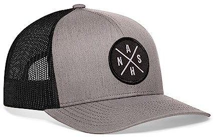 HAKA State City Trucker Hat Herren & Damen Verstellbare Baseballmütze Mesh Snapback Stabile Outdoor Schwarz Golfmütze, Grau/Schwarz, Einheitsgröße