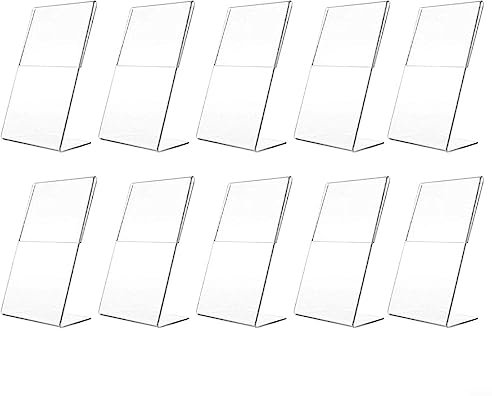 DAZZLEEX Acryl-Schilderhalter, 10 Stück, A6, transparenter Acryl-Ständer, 10 x 15 cm