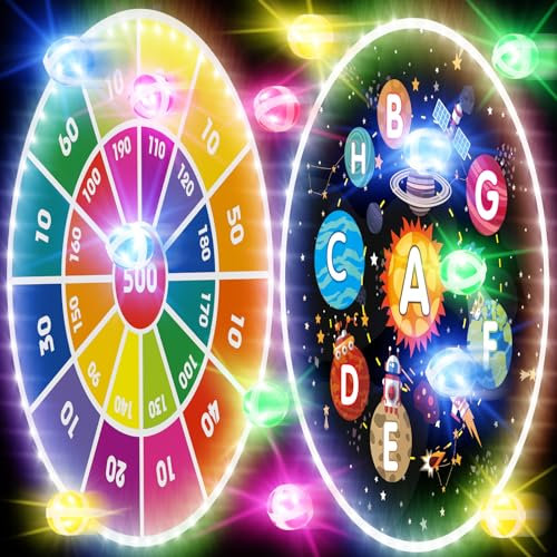 ONLYFUN Dartscheibe Kinder Spiele Ab 4 Jahren, Tier Halloween Basketball Dinosaurier Planet Weihnachten Klettball Dartboard, Wurfspiel Dart Spiel Klettbälle, Geschenke für 3–10 Junge, Mädchen