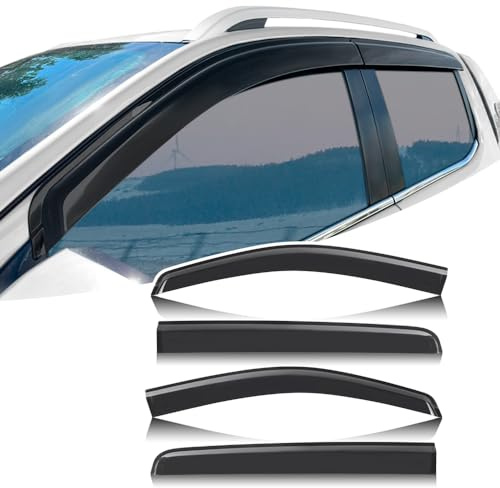 JHCHAN Windabweiser für VW Amarok 2023–2025, für Volkswagen Amarok V6 TDI 4 Motion Double CAB Regenschutz, Amarok Fenster externes Zubehör zum Aufkleben, rauchschwarz, PMMA 4 Stück