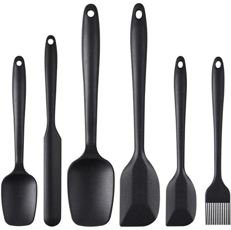 6Pcs Silicone Spatulas Set, High Heat Resistant Cooking Spatula Non-Stick Rubber Spatulas Set, Food Grade Baking Spatulas Kitchen Utensils for Baking, Cooking and Mixing