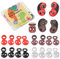 EUIOOVM 8 Paar Silikon-Ohrstöpsel Kopfhörer Ohrpolster, Ohrstöpsel für Samsung Galaxy Buds Live, Anti-Rutsch Sound Leckage Silikon Cover, S/L Schwarz Weiß Rot Braun