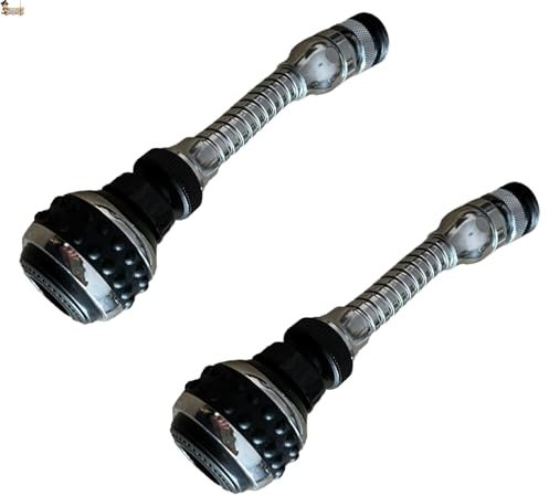 BricoLoco.com Adaptador extensor grifo cocina fregadero o lavabo. Giratorio 360. Pack 2 uds. Extensión flexible universal rosca macho M-24x100 ó hembra H-22x100. Filtro aireador ahorrador de agua (2)