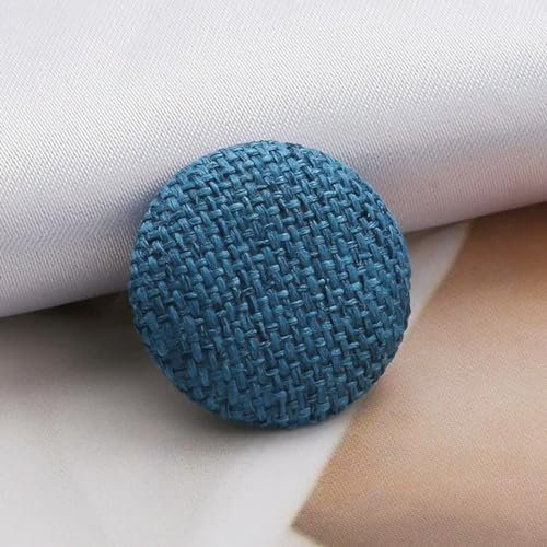 Knöpfe mit Metallschaft, zum Nähen, Nähzubehör, bunte Stoffknöpfe für Kleidung, Tasche, Überwurf, Kissen, Blau, 23 mm, 10 Stück
