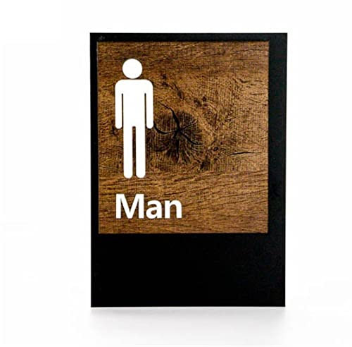 Cartello in acrilico per porta del bagno, cartello da uomo e donna, da parete, per lavatoio, adesivo da parete per uomo