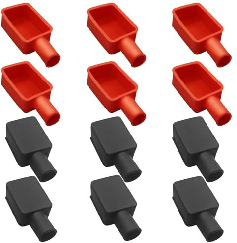 12Pcs Battery Terminal Cover,Battery Terminal Protector,Car Insulating Protector Battery Cover,Soft Rubber Positive Negative Pole Stud Covers Connector Top Post Cap for Car Motorcycle Truck