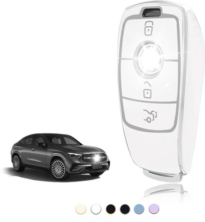 TOOMUME Coque Clé TPU, Etui Clé Étui Clé Adapté pour Mercedes Benz A/B/C/E/G/S Classe GLA GLC GLE GLK GLS CLA CLE CLS AMG E200 W177 W205 W213, Couvre Clef Cache Cle Voiture Telécommande - Smart Key