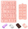 Moldes Silicona Letras, Moldes de Silicona de Chocolate con 26 Letras, Molde Silicona de Letras y Números, Molde de Letras de Silicona de 26 Cavidades, Fácil de Desmoldar para Decoración de Tartas