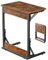 Tatub Mesa plegable con bandeja de TV, mesa auxiliar en forma de C de 24 pulgadas de ancho para sofás, escritorio pequeño para laptop con marco de metal para sala de estar, dormitorio, marrón rústico