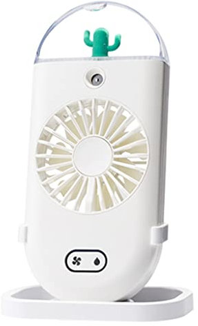 SANRLO Ventilador de pulverización de agua para collar, ventilador de escritorio, velocidad ajustable, recargable por USB, para actividades en interiores y exteriores, ventilador de mano