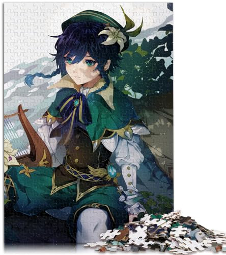 1000-teiliges Puzzle für Erwachsene, Genshin Impact Barbatos, für Erwachsene und Kinder ab 12 Jahren, Holzpuzzle, anspruchsvolles Puzzle für Erwachsene, Größe: 50 x 75 cm