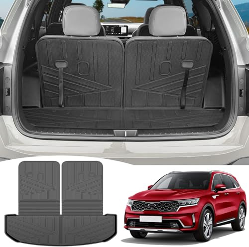 Utiiy Cargo Mat Seat Back Cover Fit for 2021-2025 Kia Sorento Hybrid PHEV Accessories, Cargo Liner Trunk Mat TPE Trunk Liner for 2021 2022 2023 2024 2025 Kia Sorento(Cargo Mat)