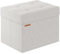 ABHENG Tabouret de Rangement, Pouf Pliable, Canapé Pouf avec Coffre de Rangement, Charge jusqu'à 200 kg, Matériau en Velours, 31 x 41 x 31 cm, Blanc Crème, ASND03W