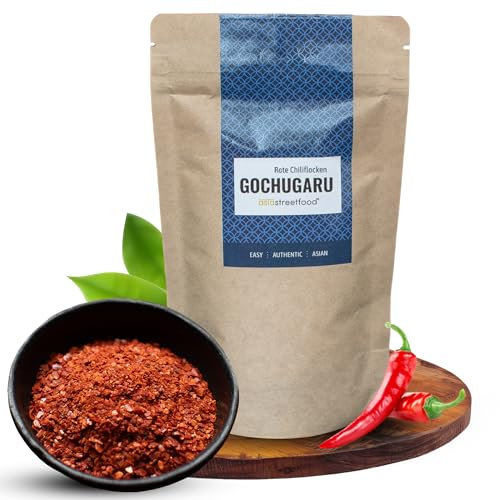 asiastreetfood Gochugaru 100 g – Rote Chiliflocken für Kimchi & andere koreanische Gerichte – Asiatisches Chili-Gewürz mit milder Schärfe – Koreanische Chiliflocken in Premium-Qualität