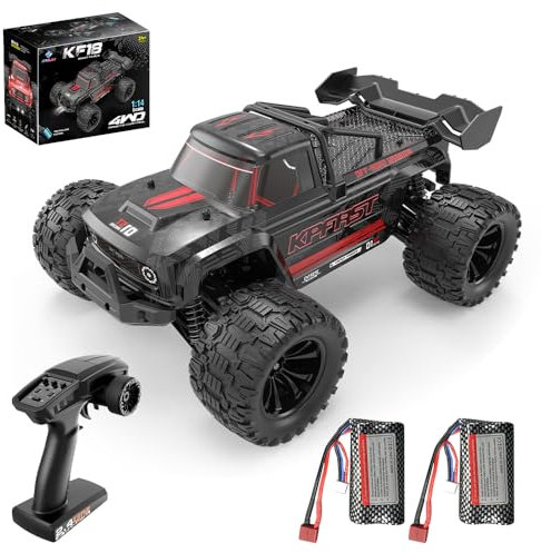 X-Verse KF18 1:14 Ferngesteuertes Autos Bürstenlose, 70 KM/H Schnelle RC Autos, 2.4GHz 4WD All Terrain Offroad RC Truggy RC Truck für Erwachsene, 2 Batterien(Schwarz)