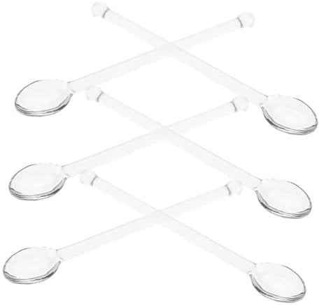 CHILDWEET 6-teiliges Glas-Rührlöffel-Set Kristall-Tee-Kaffee-Cocktail-Milch-Rührer für Home-Party-Bar
