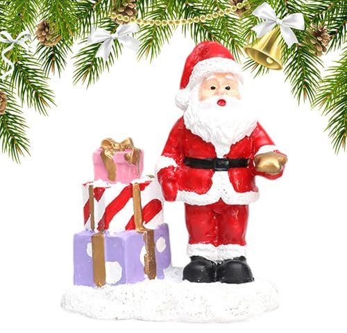 Weihnachtsfiguren, Vintage-Weihnachtsdekoration, Weihnachtsdorf-Ornamente, Kunstharz-Weihnachtsschmuck, Dekoration für Tisch, Weihnachtstisch-Mittelstück für Esstische, Bücherregale