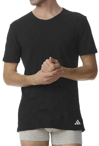 Adidas 2 er Pack Crew Neck T-Shirt Herren Unterhemd Rund Ausschnitt Baumwolle