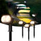 Quntis 4 Pezzi Faretti Solari a 26 LEDs da Esterno, 6 Modalità Luce Solare da Giardino 3 Colore e Ricarica USB-C, Lampade Solari da giardino IP65 Impermeabile per Cortile Alberi Patio Terra