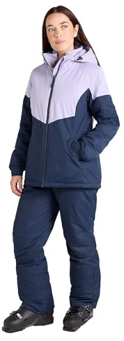 Mountain Warehouse Womens Ski Jacket & Pants Set - Padded Insulation, Snowskirt, Zipped pockets & Adjustable Hood - Best for Autumn, Winter, Outdoors & Travelling Navy Women's Size 8