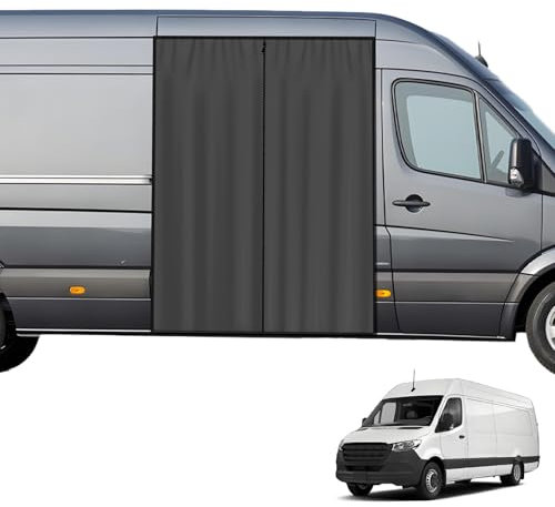 Kamanan Puerta lateral de coche para puerta corredera de insectos para Mercedes-Benz Sprinter Low Roof, mosquiteros transpirables para insectos de una sola capa, mosquiteros magnéticos, transpirables