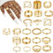 WeddHuis 22 Stück Boho Gelenk Fingerringe, Stapelbare Midi Ringe Set, Gold Vintage Stapelbarer Ring, Ideal für Geburtstagsfeiern, Abschlussbälle usw (Gold)