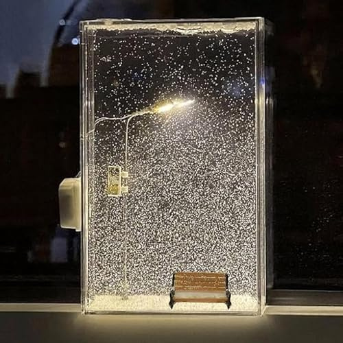 CHENRI Snow Tales lamp, SnowTales Snow Scenery Night Light, DIY-Schnee-Nachtlicht mit kleinem Stuhl, Winter-Schnee-Nachtlampe, Romantische Tischlampe für Schlafzimmer Dekor – Materialpaket