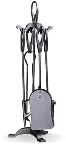 MURIEL BARGAINS Fireplace Companion Set & Fireside Tools – 4/5 Piece Fire Tool Set with Poker, Brush, Shovel & Tongs – Traditional & Modern Styles for Fireplace, Log Burner & Stove (FIRE28 5pcs)