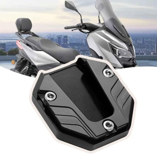 ZLYFCL Motorrad Seitenständer Verlängerung für Harley Davidson Softail Heritage 1981-2022 2023 2024 2025 2026, Aluminium Universelle Antirutsch Ständerverlängerung Unterstützungszubehör,A-Black