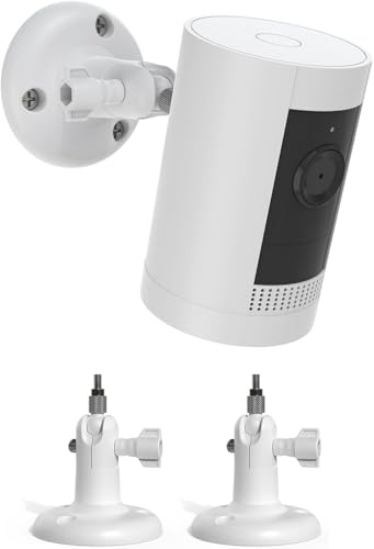2 Pack Ring Camera Mount,No-Drill Indoor/Outdoor Wall Mount Compatible with Rings Stick Up Cam Plus/Pro,R/ing Indoor Camera,Ring Outdoor Cam Plus,360° Adjustable,Strong VHB Adhesive & Screw Option