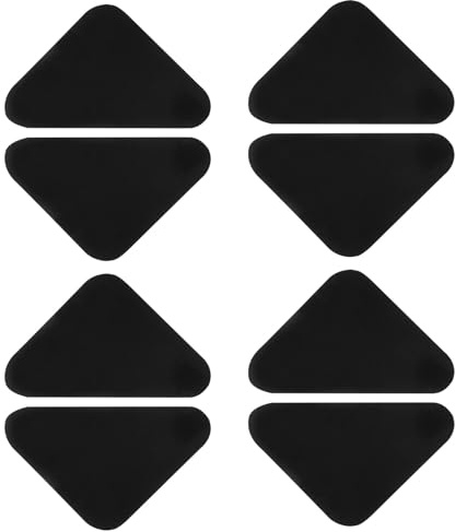 HAKIDZEL Teppich Antirutschaufkleber mit Anti Curling 8 Stück aus Pu rutschfeste Teppichstopper Schwarz für Teppiche und Bodenmatten für und Tanzbereich