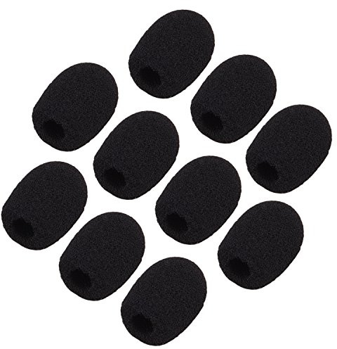 Sunmns 10 Pack Mini Small Size Lapel Headset Microphone Windscreen Foam Cover, Black