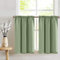 Café Curtains 36 inch Length Tiers Waffle Weave Textured Waterproof Kitchen Window Curtain Sets for Bathroom 2 Panels Olive