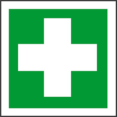 Etiqueta - Seguridad - Advertencia - Símbolo de primeros auxilios 10x10cm - oficina, empresa, escuela, hotel