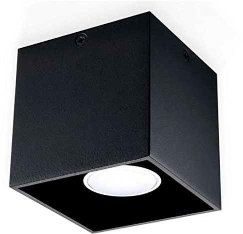 famlights | Deckenaufbaustrahler Alicia aus Aluminium in Schwarz GU10 max. 40W